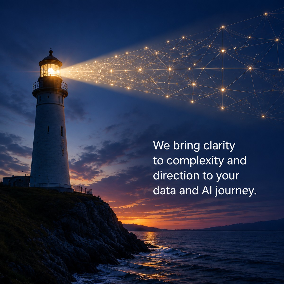 A lighthouse guiding data forward