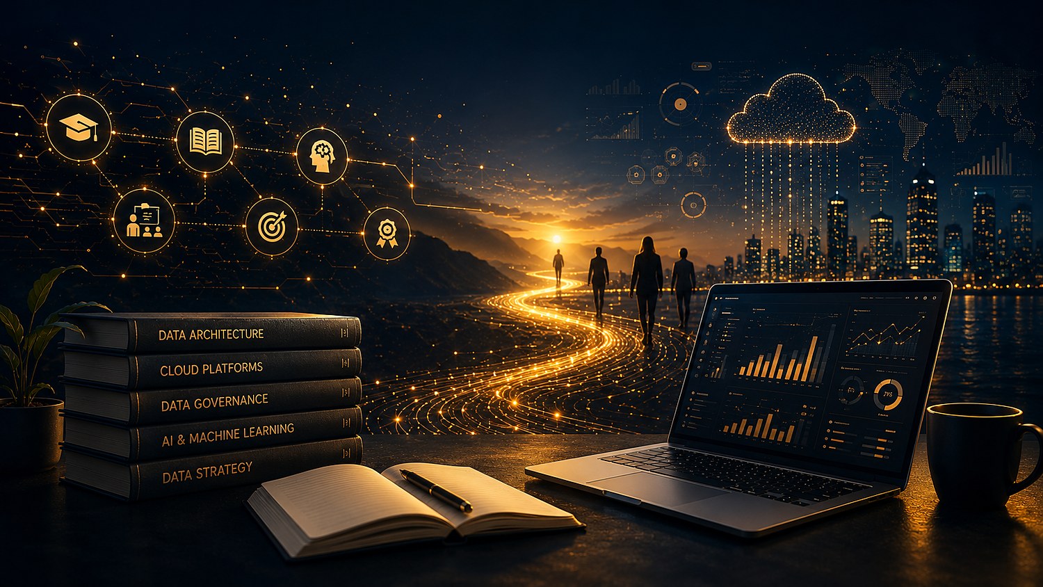 Learning across data architecture, cloud platforms, governance, AI and data strategy